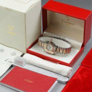Cartier 31mm Ladies Watch Mint Condition Two Tone Gold